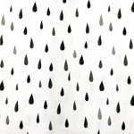 Jersey Regentropfen Grün auf Weiß