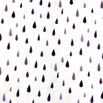 Jersey Regentropfen Lila auf Weiß