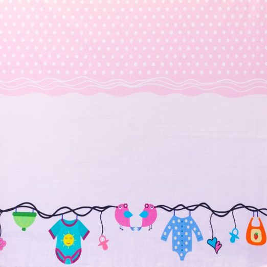 Jersey Bordüre Digital Baby Rosa Jersey Bordüre Digital Baby Rosa