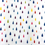 Jersey Regentropfen Bunt auf Weiß
