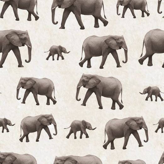Jersey Große und Kleine Elefanten auf Hellbeige Digital Jersey Große und Kleine Elefanten auf Hellbeige Digital