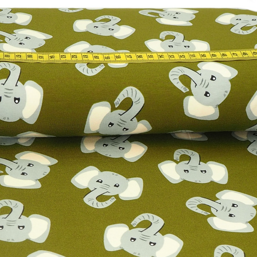 Jersey Elefantenportrait auf Khaki Jersey Elefantenportrait auf Khaki