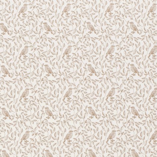 Jersey Vögelchen und Zweige Braun auf Creme Jersey Vögelchen und Zweige Braun auf Creme