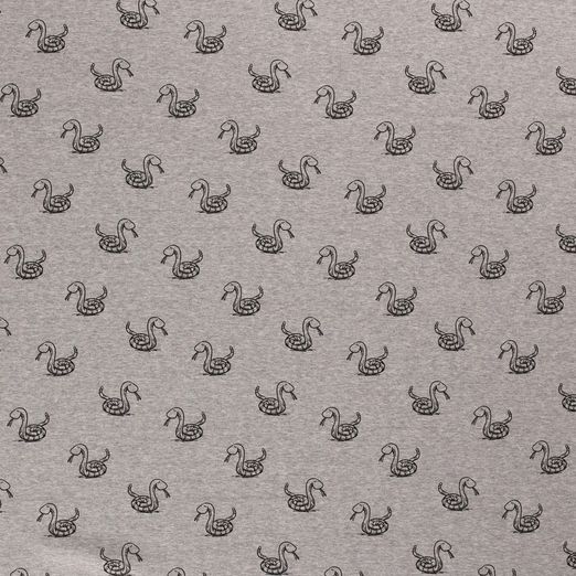 Alpenfleece Süße Schlange auf Hellgrau Meliert Alpenfleece Süße Schlange auf Hellgrau Meliert