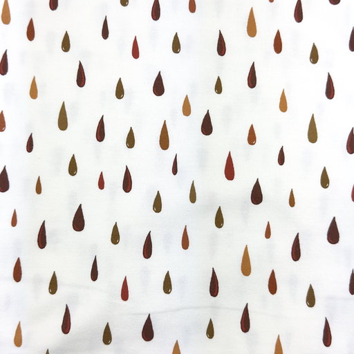 Jersey Regentropfen Ziegelrot auf Weiß Jersey Regentropfen Ziegelrot auf Weiß