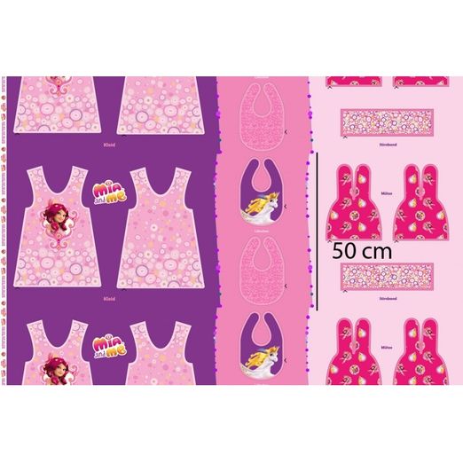 Jersey Panel Cut & Sew Mia & Me Pink LIZENZ 50 cm Jersey Panel Cut & Sew Mia & Me Pink LIZENZ 50 cm