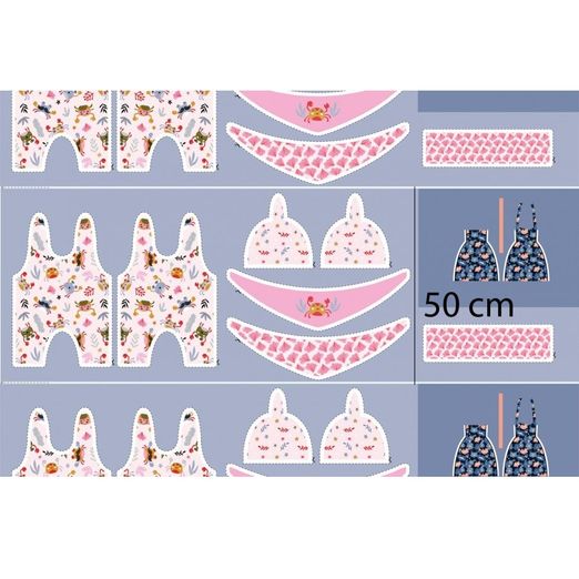 Jersey Panel Cut & Sew Floral & Meerestiere Rauchblau 50 cm Jersey Panel Cut & Sew Floral & Meerestiere Rauchblau 50 cm