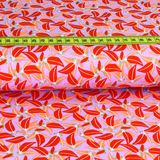 Jersey Nice Leaves auf Flieder Jersey Nice Leaves auf Flieder