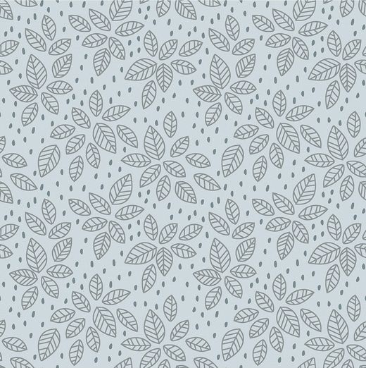 Jersey Leaves & Sticks auf Hellblau Jersey Leaves & Sticks auf Hellblau