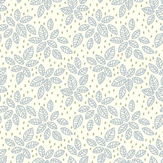 Jersey Leaves & Sticks auf Creme Jersey Leaves & Sticks auf Creme