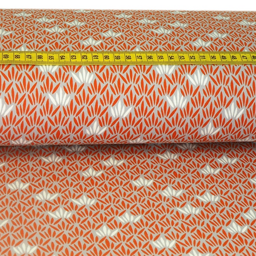 Jersey Leaves of Grasses Rostorange auf Grau