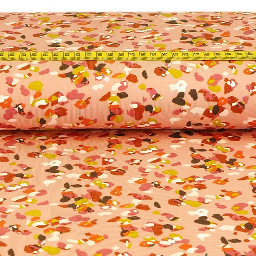 Jersey Modal Farbiges Leomuster auf Altrosa Tencel™ Jersey Modal Farbiges Leomuster auf Altrosa Tencel™