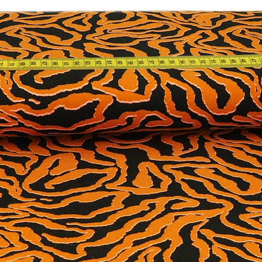 Jersey Modal Schnörkelei Schwarz/OrangeTencel™