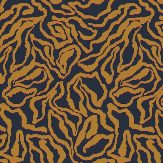 Jersey Modal Schnörkelei Dunkelblau/Gelb Tencel™ Jersey Modal Schnörkelei Dunkelblau/Gelb Tencel™