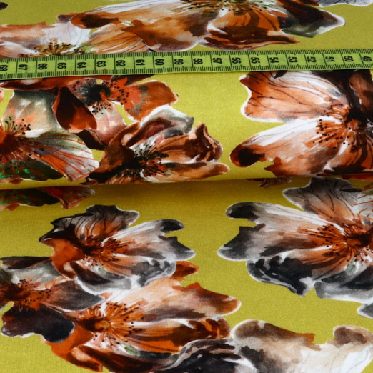 Jersey Flowers Senfgelb Digital Jersey Flowers Senfgelb Digital