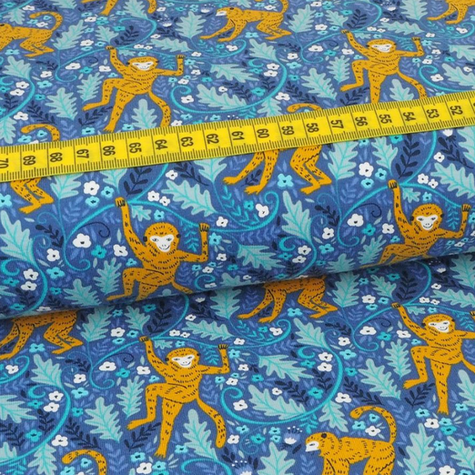 Jersey Spielender Affe auf Blau Jersey Spielender Affe auf Blau