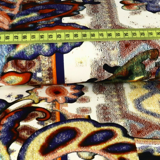 Jersey Retro Muster "Karola" Blau Jersey Retro Muster "Karola" Blau