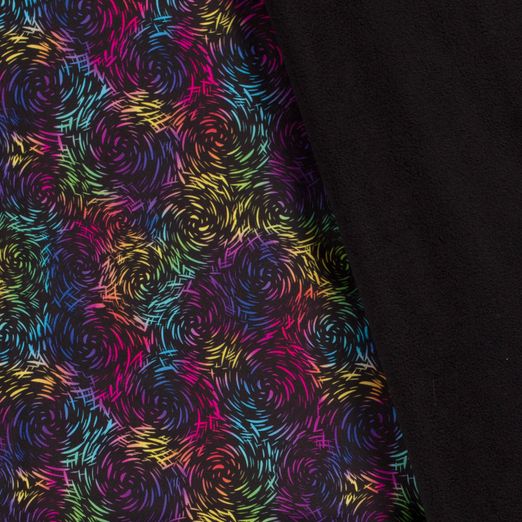Softshell Bunte Wirbel auf Schwarz Digital Softshell Bunte Wirbel auf Schwarz Digital