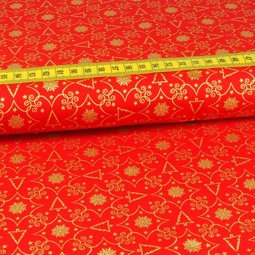 Baumwolle WEIHNACHTEN Retro Motive Rot Baumwolle WEIHNACHTEN Retro Motive Rot