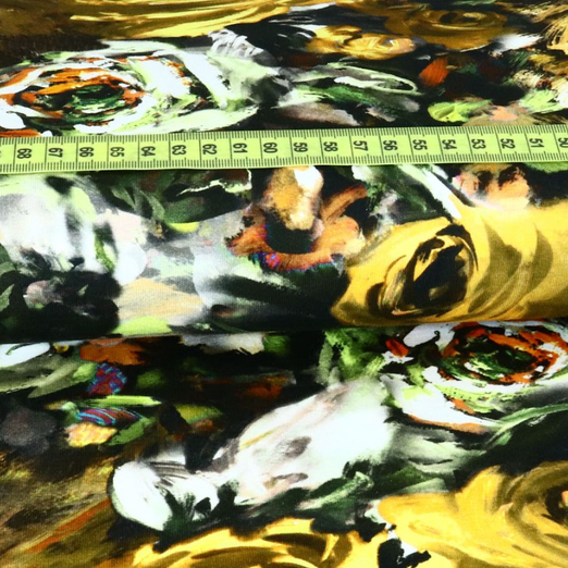 Jersey Paint Flowers Gelb Digital Jersey Paint Flowers Gelb Digital