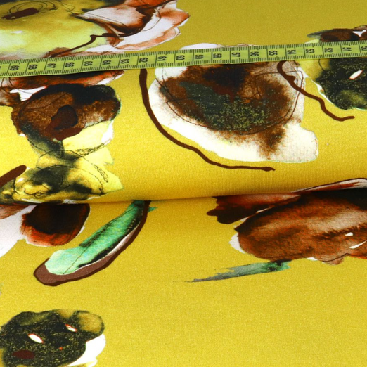 Jersey Craft Flowers Senfgelb Digital Jersey Craft Flowers Senfgelb Digital