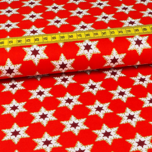 Baumwolle WEIHNACHTEN Big Stars auf Rot Baumwolle WEIHNACHTEN Big Stars auf Rot