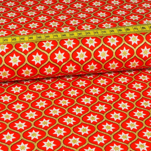 Baumwolle WEIHNACHTEN Retro Stars Rot Baumwolle WEIHNACHTEN Retro Stars Rot