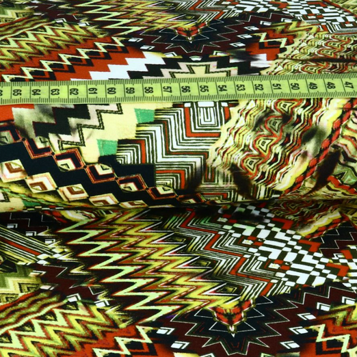 Jersey Retro Muster Abstract Gelb Jersey Retro Muster Abstract Gelb