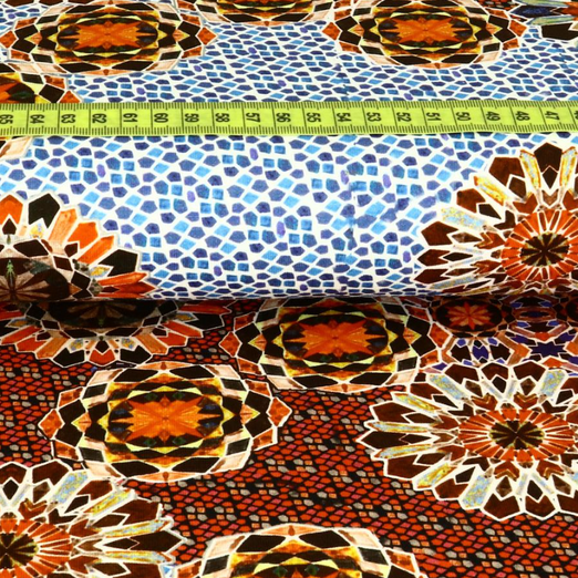 Jersey Mosaik Flower Rot Jersey Mosaik Flower Rot