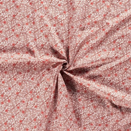 Baumwolle Retro Flowers & Fächer Blutorange Baumwolle Retro Flowers & Fächer Blutorange