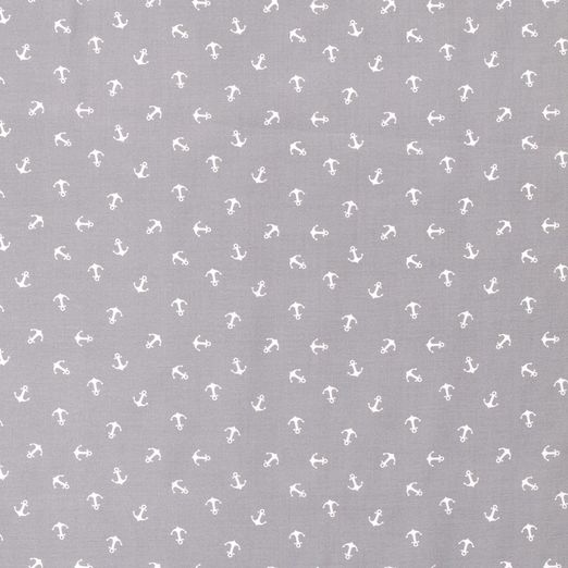Baumwolle Maritime Anker auf Hellgrau