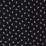 Baumwolle Maritime Anker auf Schwarz