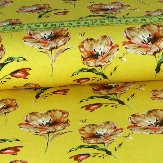 Jersey Kunst Blumen Gelb Digital Jersey Kunst Blumen Gelb Digital