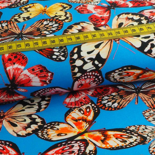 Jersey Schmetterlinge auf Blau Jersey Schmetterlinge auf Blau