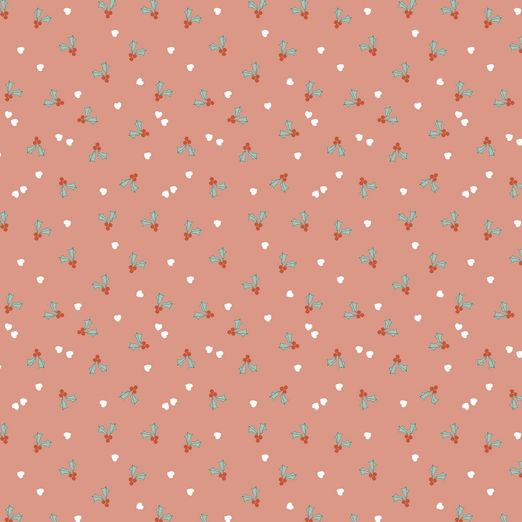 Baumwolle Weihnachten Kleine Mistelzweige auf Apricot Baumwolle Weihnachten Kleine Mistelzweige auf Apricot