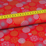 Baumwolle Weihnachten Golddruck Balls auf Rot