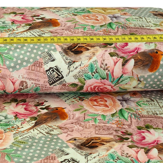 Jersey Rotkehlchen & Blumen Digital Jersey Rotkehlchen & Blumen Digital