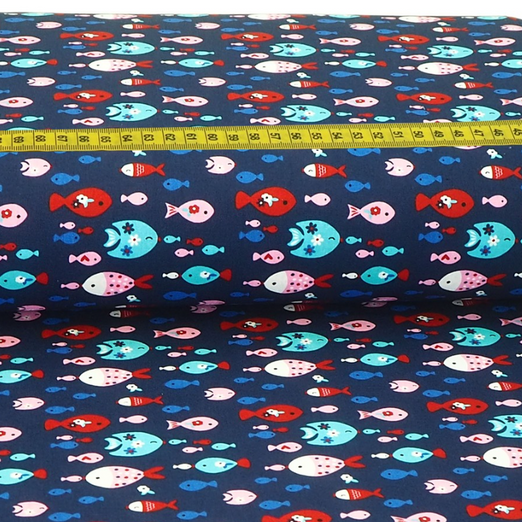 Baumwolle Sweet Fishes Dunkelblau Baumwolle Sweet Fishes Dunkelblau