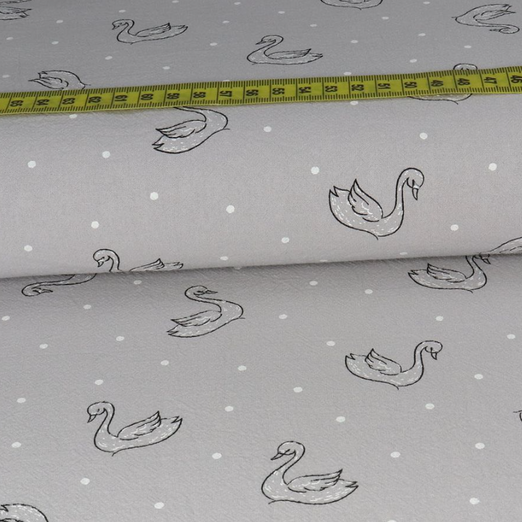 Baumwolle Crash Schwan Hellgrau Baumwolle Crash Schwan Hellgrau