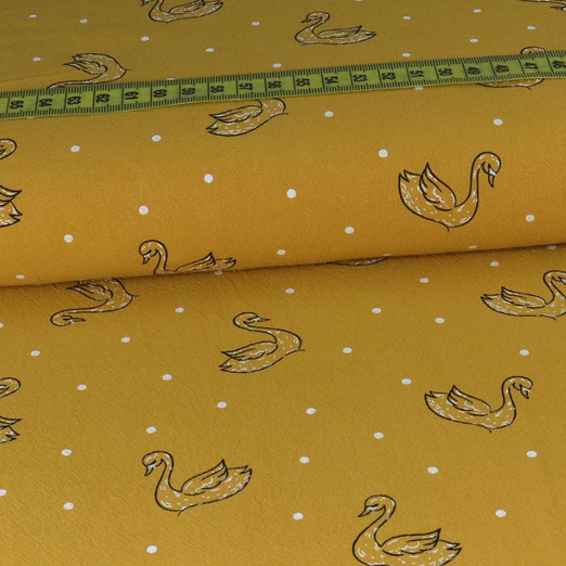 Baumwolle Crash Schwan Senfgelb Baumwolle Crash Schwan Senfgelb