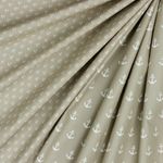 Baumwolle Maritim Kleine Anker Beige