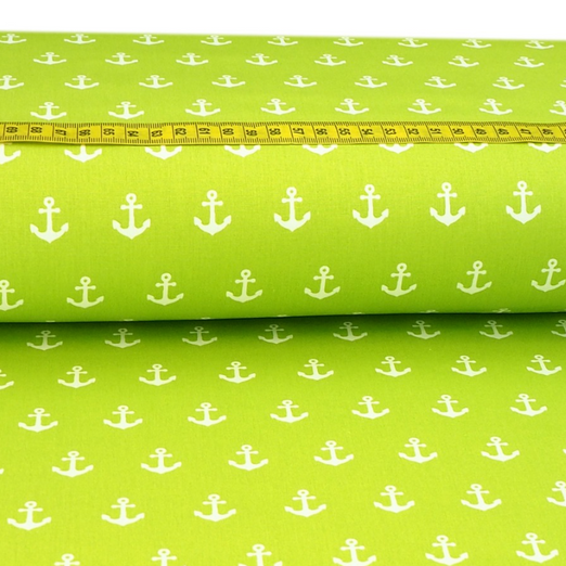 Baumwolle Anchor auf Lime Baumwolle Anchor auf Lime