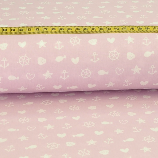 Baumwolle Maritim Sweet Symbols Hellrosa Baumwolle Maritim Sweet Symbols Hellrosa