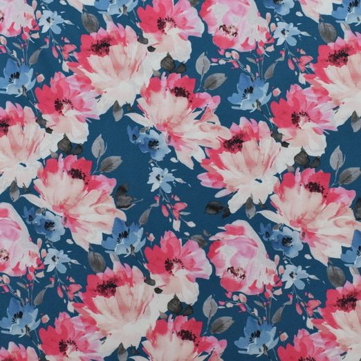 Softshell Aquarell Flowers auf Rauchblau Innen Helles Rauchblau Digital Softshell Aquarell Flowers auf Rauchblau Innen Helles Rauchblau Digital