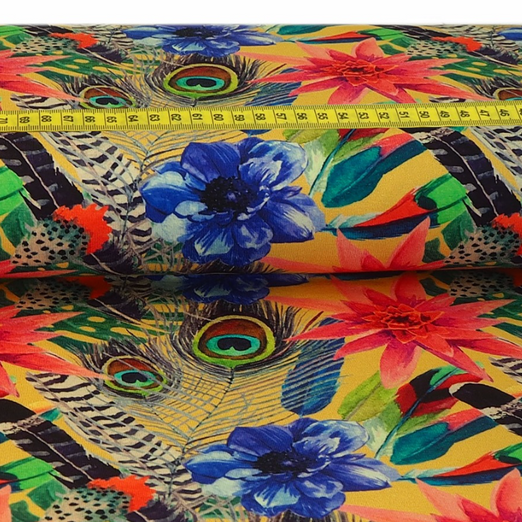 Jersey Pfauenfedern Senfgelb Digital Jersey Pfauenfedern Senfgelb Digital