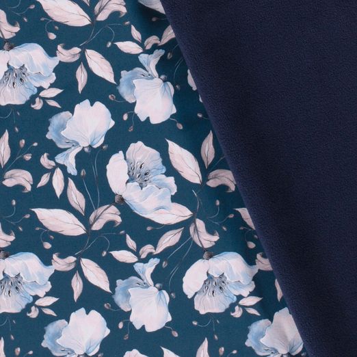 Softshell Blumenmuster Bella auf Marine Digital Softshell Blumenmuster Bella auf Marine Digital