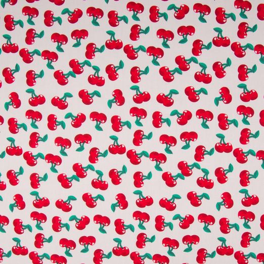 Baumwolle Kirschen auf Weiß Baumwolle Kirschen auf Weiß