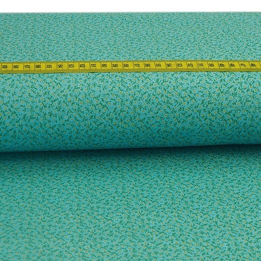 Baumwolle Flower Stars Eisblau/Senfgelb Baumwolle Flower Stars Eisblau/Senfgelb