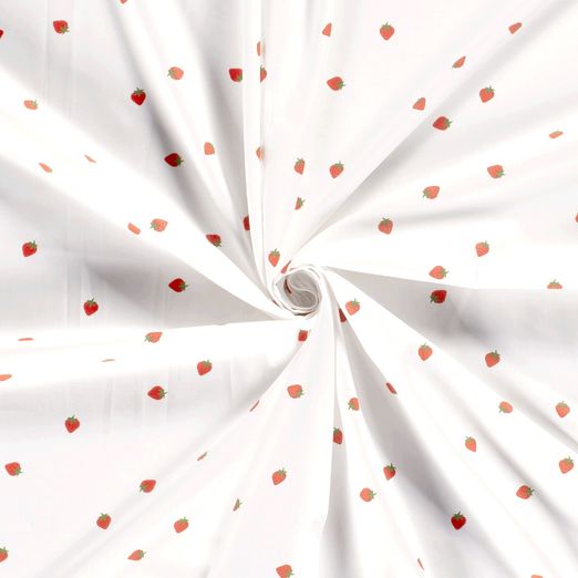 Baumwolle Erdbeeren auf Weiß