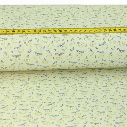 Baumwolle Happy Apples auf Creme